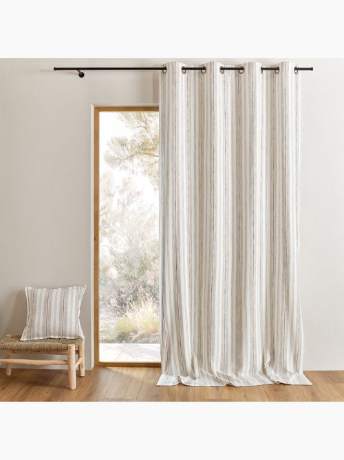 Rideau 100% coton rayures tapissier LOURMARIN - Kiabi