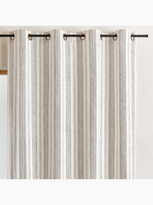 Rideau 100% coton rayures tapissier LOURMARIN - Kiabi