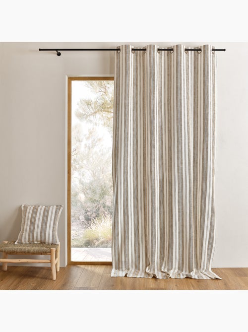 Rideau 100% coton rayures tapissier LOURMARIN - Kiabi