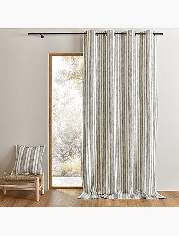 Rideau 100% coton rayures tapissier LOURMARIN
