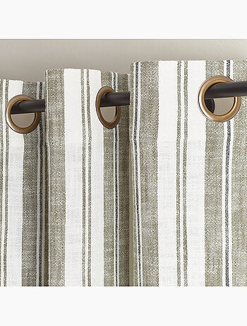 Rideau 100% coton rayures tapissier LOURMARIN