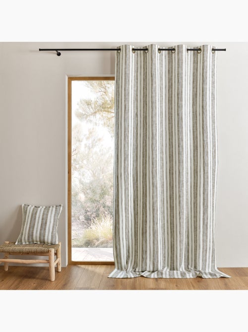 Rideau 100% coton rayures tapissier LOURMARIN - Kiabi