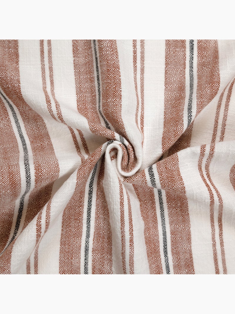 Rideau 100% coton rayures tapissier LOURMARIN Terracotta - Kiabi