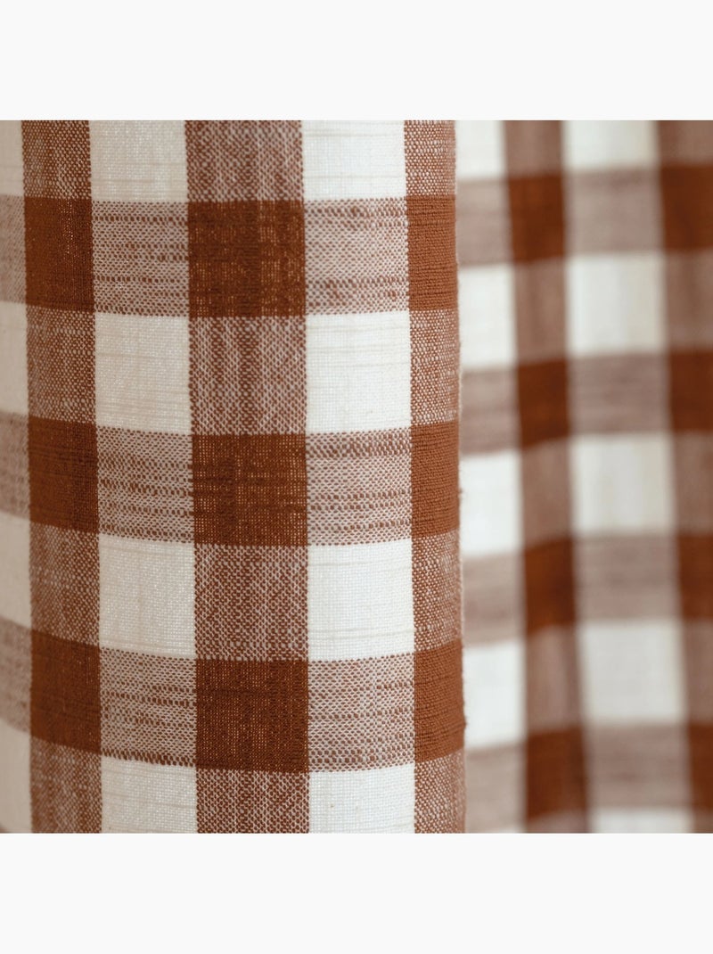Rideau 100% coton vichy LOURMARIN Terracotta - Kiabi