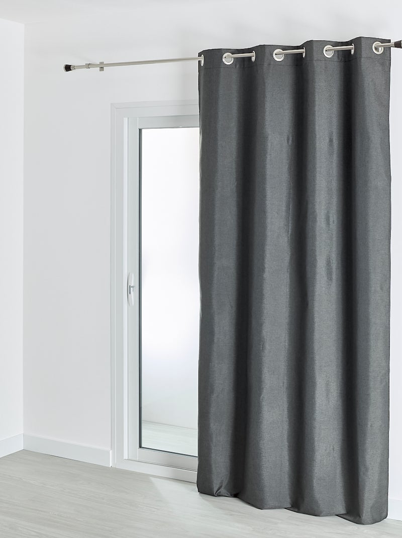 Rideau 100% occultant  - effet chiné gris anthracite - Kiabi
