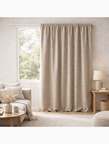 Rideau 100% occultant double face galon fronceur