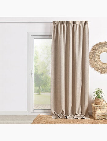 Rideau 100% occultant double face galon fronceur