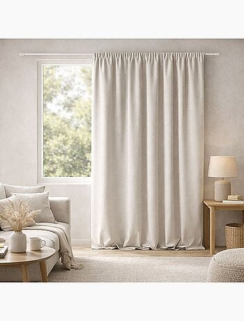 Rideau 100% occultant double face galon fronceur