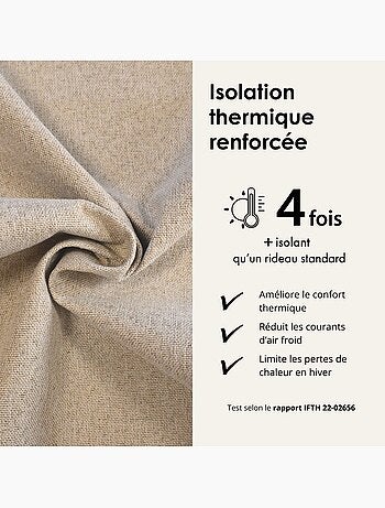 Rideau 100% occultant double face galon fronceur midnight