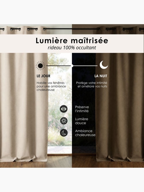 Rideau 100% occultant double face galon fronceur midnight - Kiabi Rideau 100% occultant double face galon fronceur midnight - Kiabi