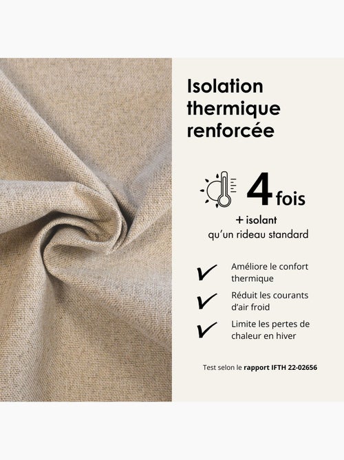 Rideau 100% occultant double face galon fronceur midnight - Kiabi Rideau 100% occultant double face galon fronceur midnight - Kiabi