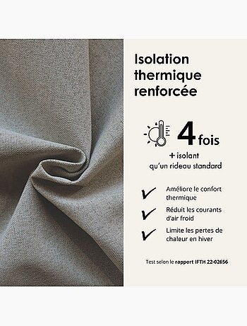 Rideau 100% occultant double face galon fronceur