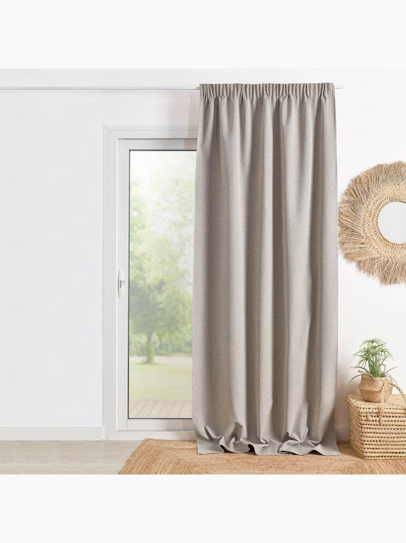 Rideau 100% occultant double face galon fronceur Taupe - Kiabi