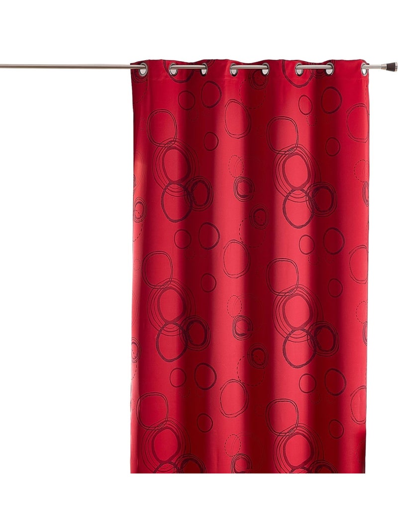 Rideau 100% Occultant Imprimé Cercles Rouge Rouge - Kiabi