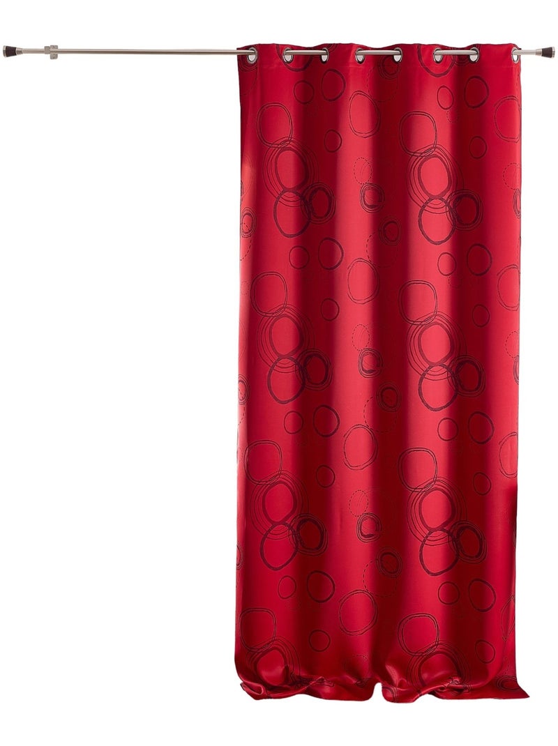 Rideau 100% Occultant Imprimé Cercles Rouge Rouge - Kiabi
