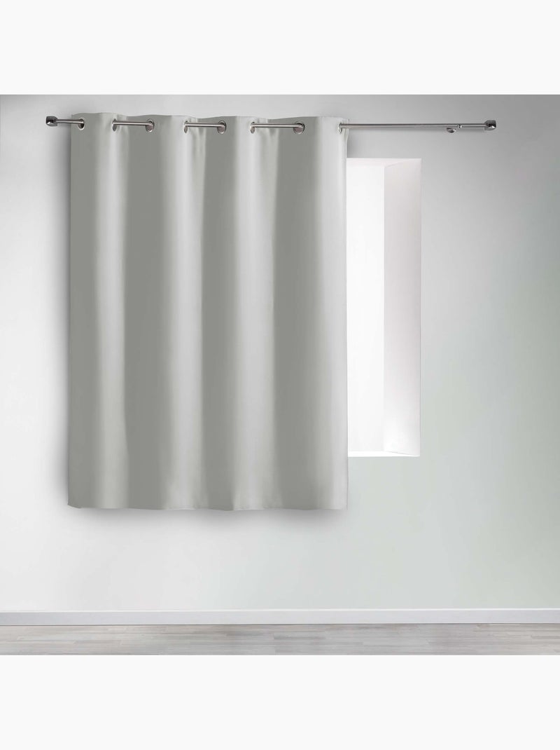 Rideau 100% occultant petite hauteur Gris perle - Kiabi