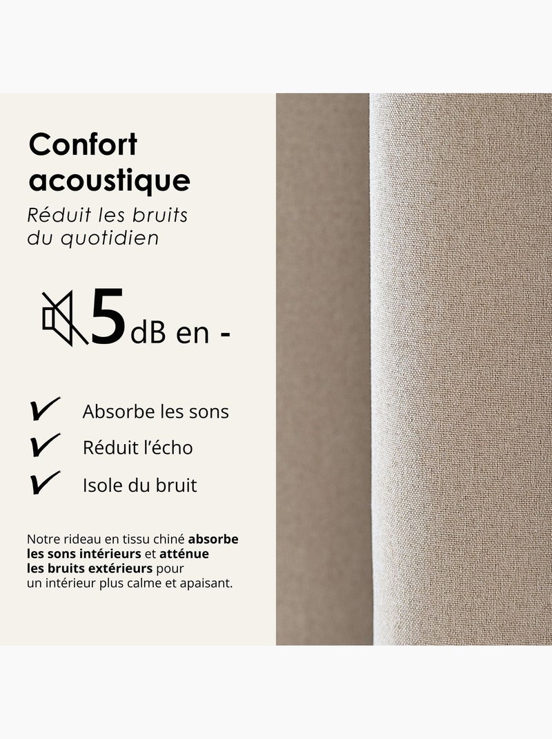 Rideau 100% occultant thermique phonique chin? Bois naturel - Kiabi