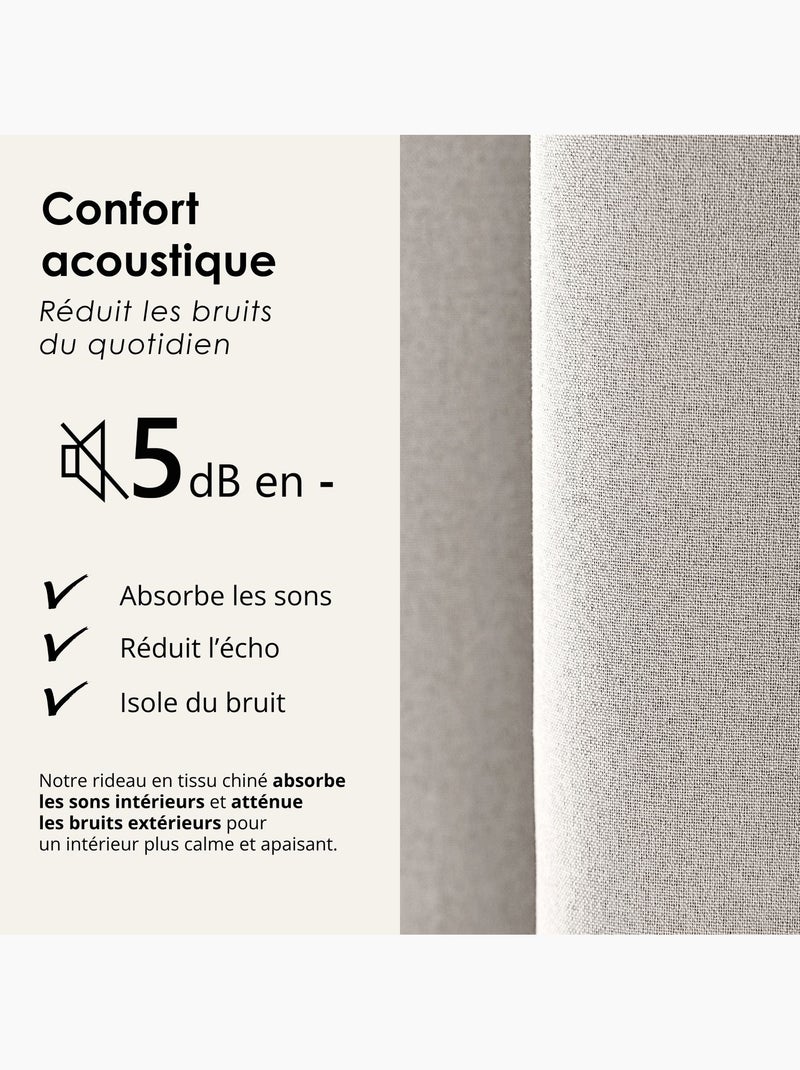 Rideau 100% occultant thermique phonique chin? Ivoire - Kiabi