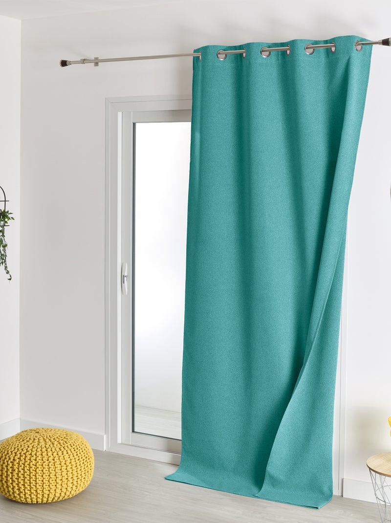 Rideau 100% occultant thermique phonique chiné Bleu turquoise - Kiabi
