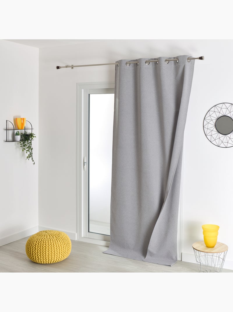 Rideau 100% occultant thermique phonique chiné Gris clair - Kiabi