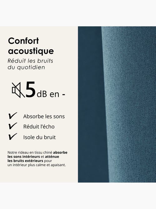 Rideau 100% occultant thermique phonique chiné midnight - Kiabi Rideau 100% occultant thermique phonique chiné midnight - Kiabi