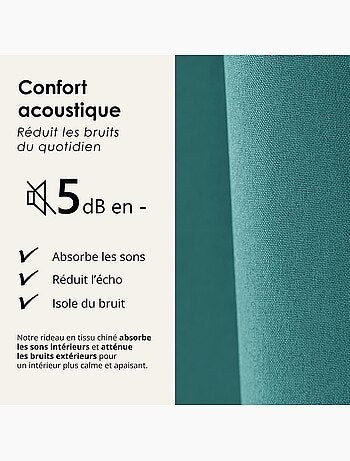 Rideau 100% occultant thermique phonique chiné midnight