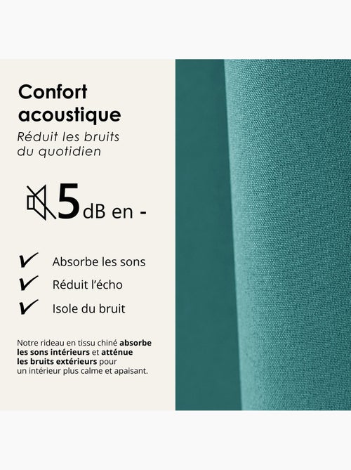 Rideau 100% occultant thermique phonique chiné midnight - Kiabi Rideau 100% occultant thermique phonique chiné midnight - Kiabi
