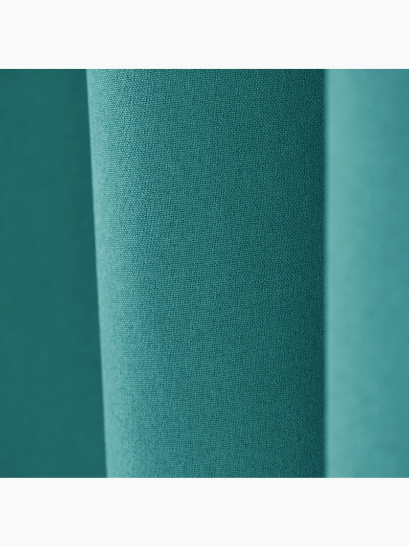 Rideau 100% occultant thermique phonique chiné midnight Bleu turquoise - Kiabi