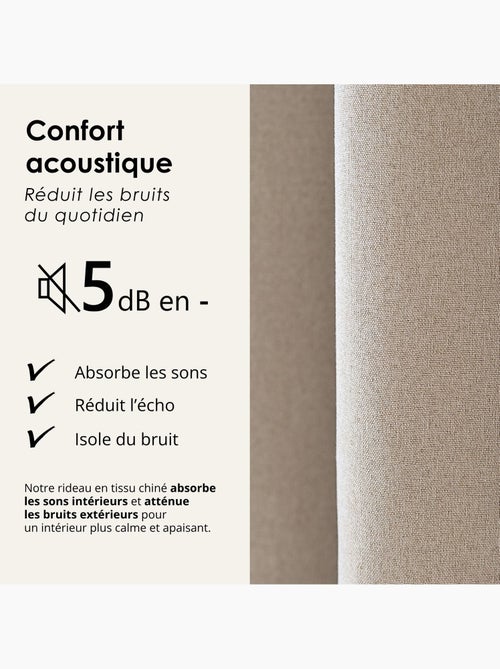 Rideau 100% occultant thermique phonique chiné midnight - Kiabi Rideau 100% occultant thermique phonique chiné midnight - Kiabi