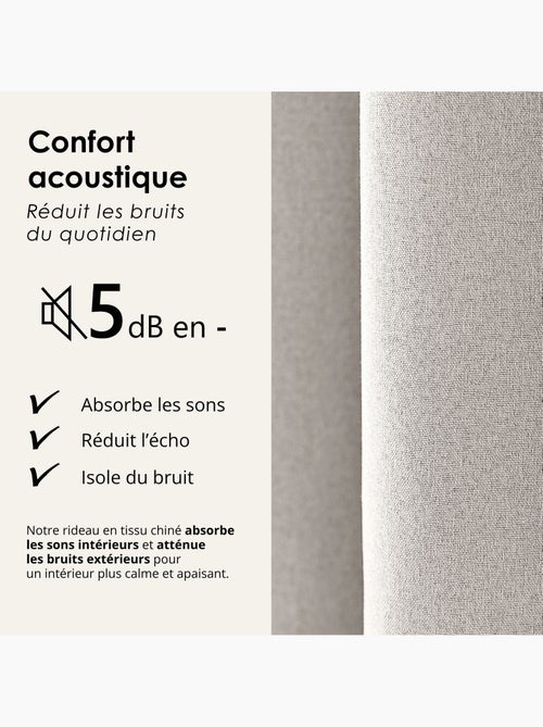 Rideau 100% occultant thermique phonique chiné midnight - Kiabi Rideau 100% occultant thermique phonique chiné midnight - Kiabi