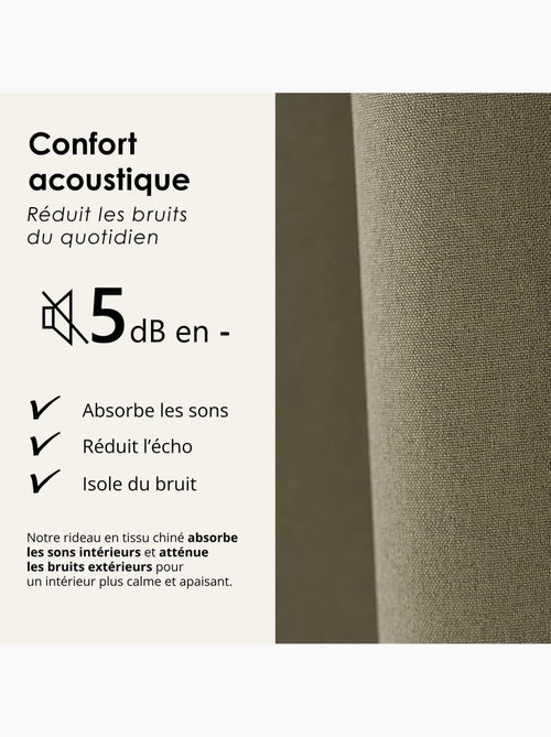 Rideau 100% occultant thermique phonique chiné midnight - Kiabi Rideau 100% occultant thermique phonique chiné midnight - Kiabi