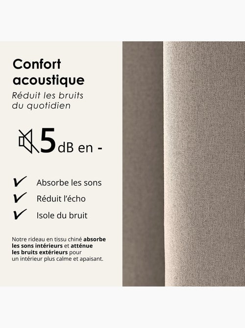 Rideau 100% occultant thermique phonique chiné midnight - Kiabi Rideau 100% occultant thermique phonique chiné midnight - Kiabi