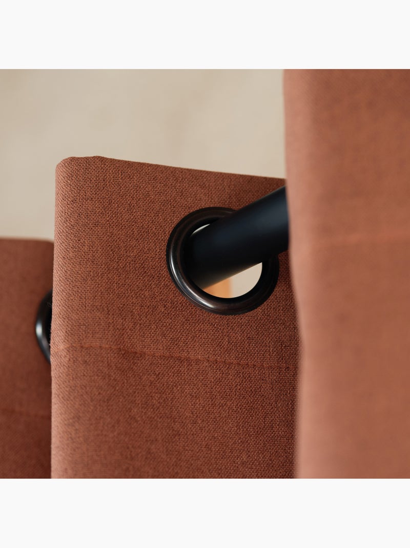 Rideau 100% occultant thermique phonique chiné midnight Terracotta - Kiabi