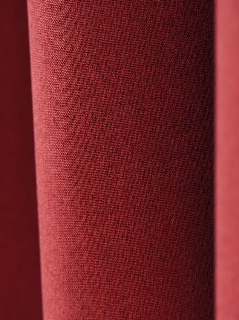 Rideau 100% occultant thermique phonique chiné Rouge - Kiabi