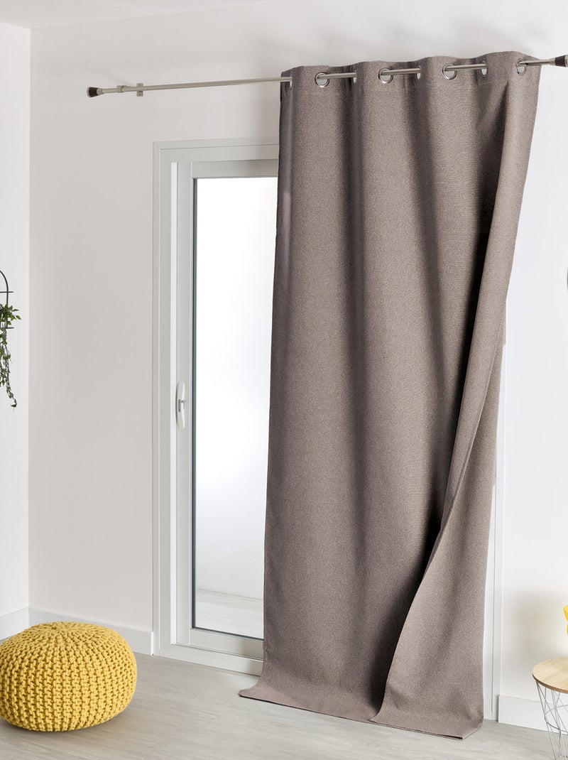 Rideau 100% occultant thermique phonique chiné Taupe - Kiabi