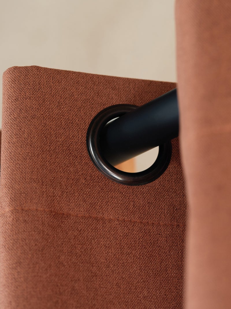 Rideau 100% occultant thermique phonique chiné Terracotta - Kiabi