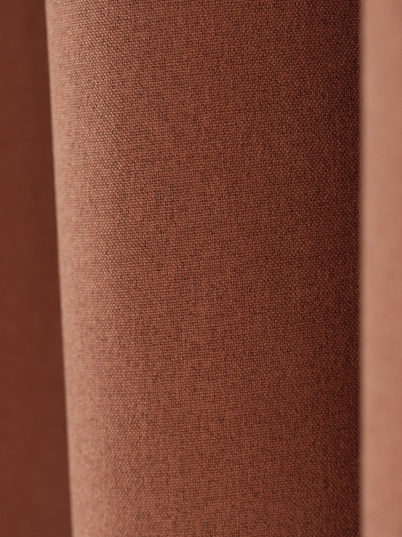 Rideau 100% occultant thermique phonique chiné Terracotta - Kiabi