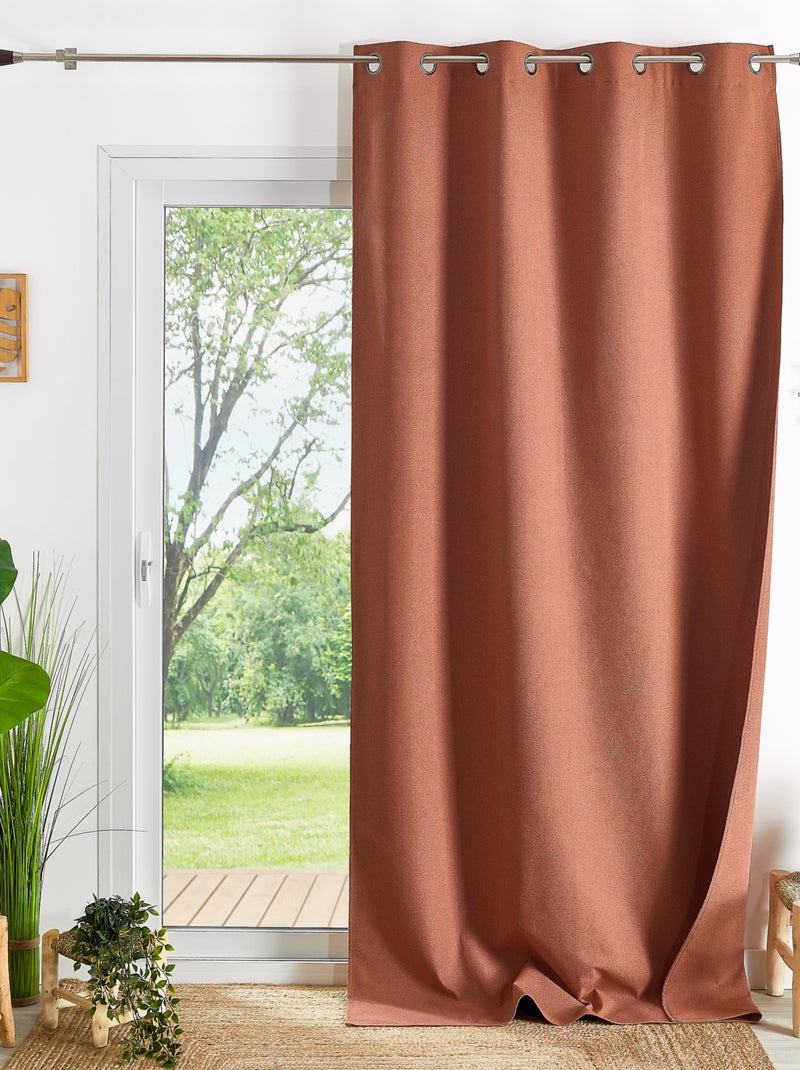 Rideau 100% occultant thermique phonique chiné Terracotta - Kiabi