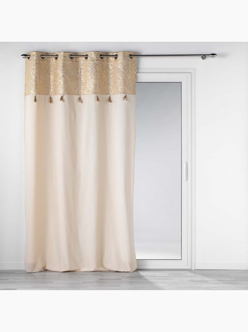 Rideau 140x240cm imprimé metallisé avec pompons - Kiabi