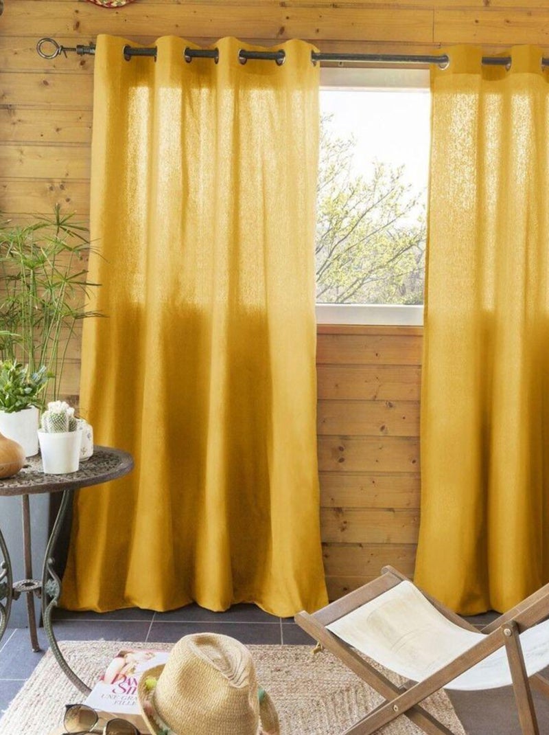 Rideau 140x260 en Coton Safran - Kiabi