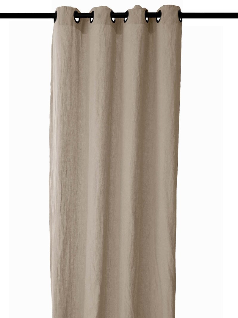 Rideau 8 oeillets en lin SONATE DECO Beige sable - Kiabi