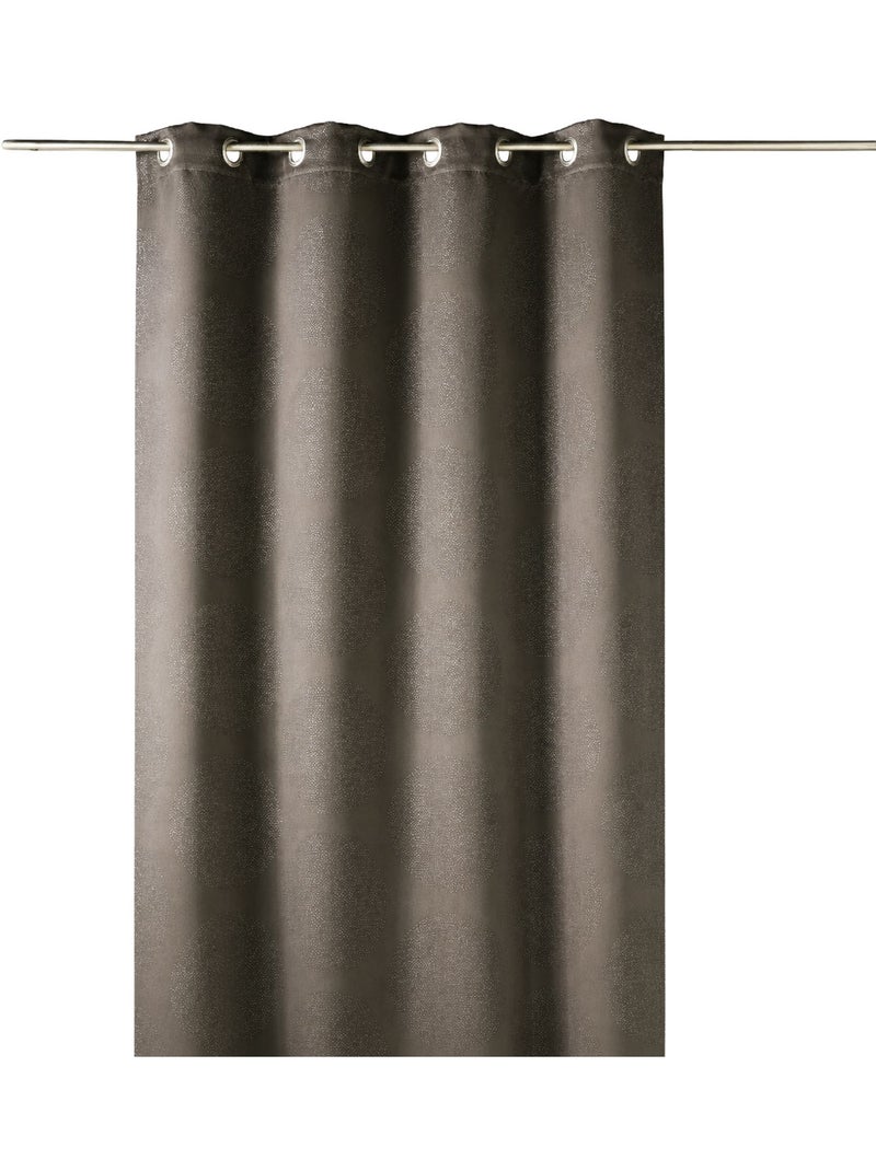 Rideau 80% occultant frappé ronds Marron chocolat - Kiabi