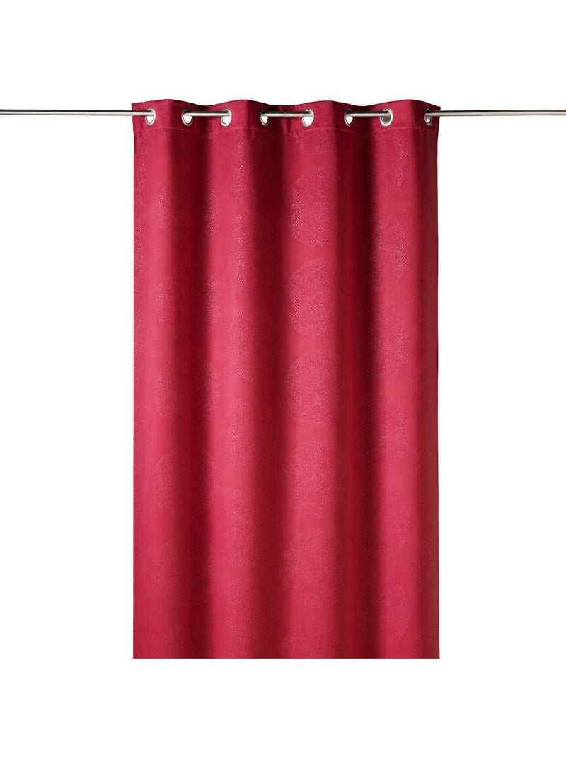 Rideau 80% occultant frappé ronds Rouge - Kiabi