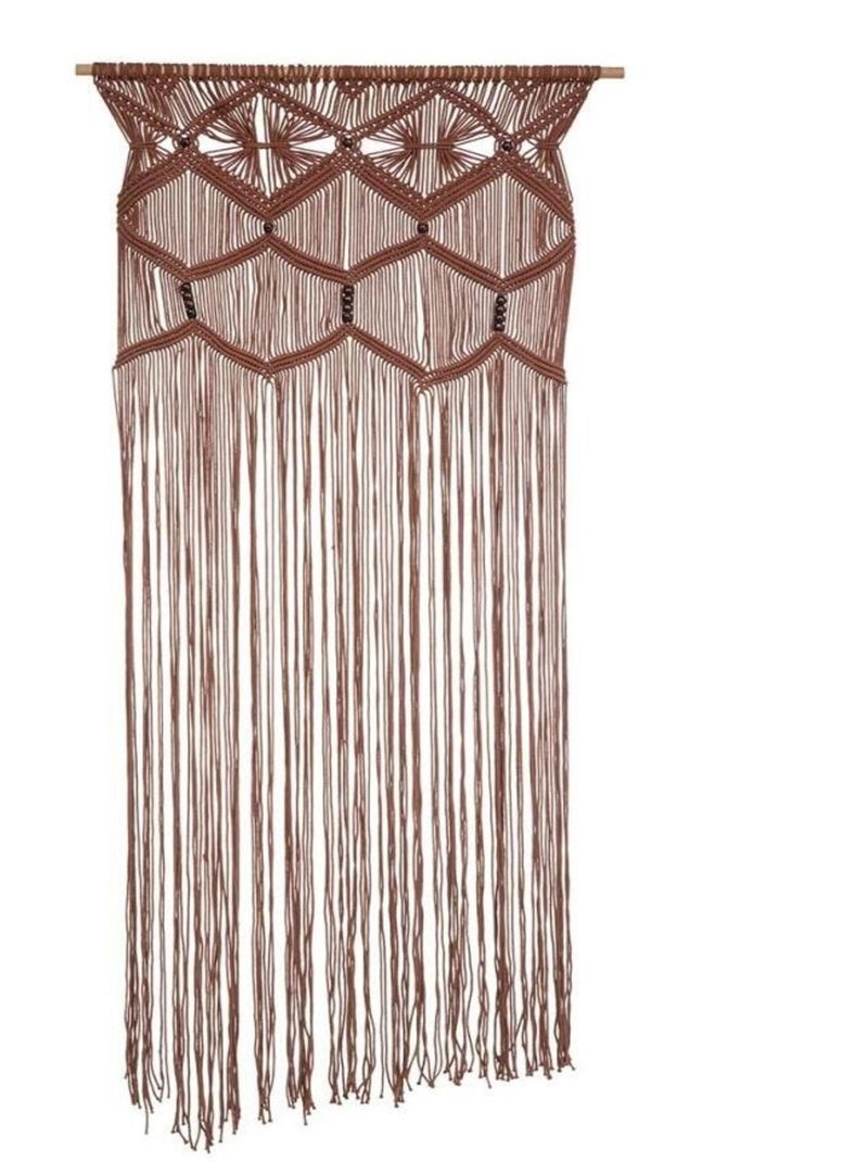 Rideau 90x200 macramé Ali Rouge - Kiabi