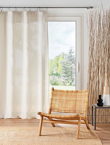Rideau a anneaux 140 x 240 cm polyester/lin uni Pauline