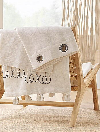 Rideau a anneaux 140 x 240 cm polyester/lin uni Pauline