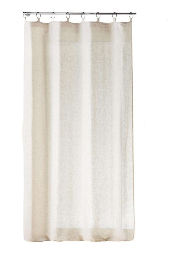 Rideau à anneaux Alturas - Polyester et lin Beige - Kiabi