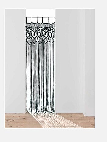 RIDEAU A FILS 90 x 200 CM COTON MACRAME MACARENA NOIR