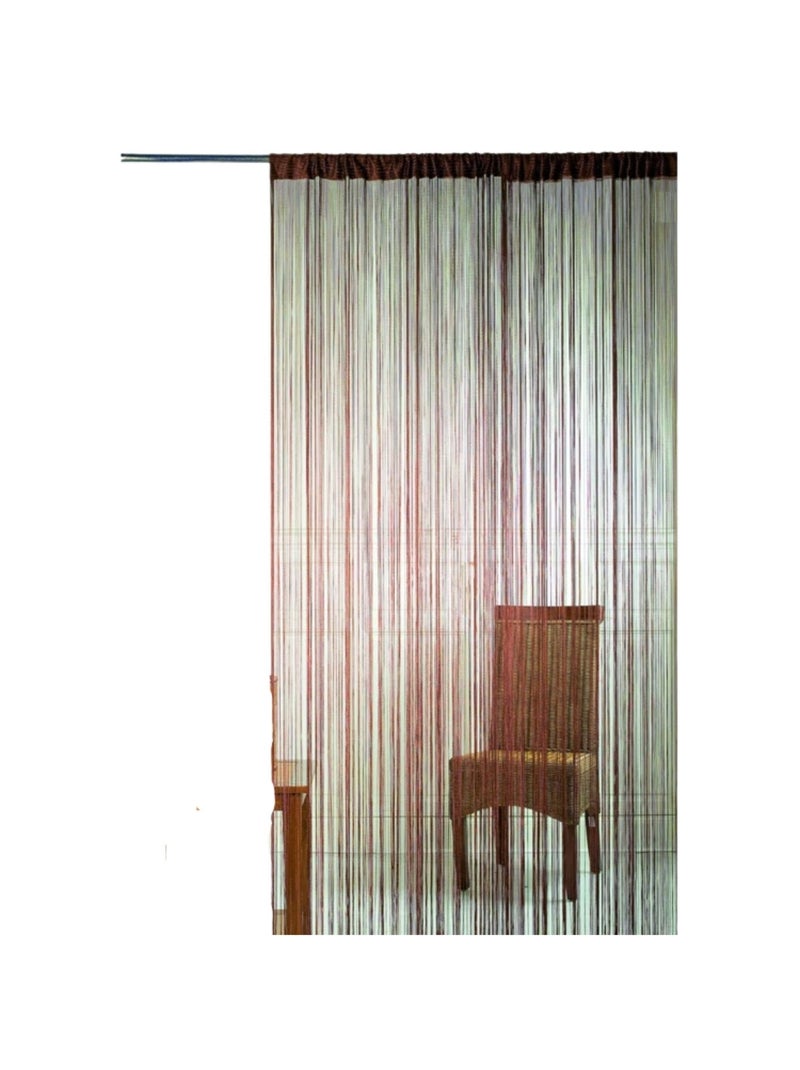 Rideau à Fils Spaghetti Marron chocolat - Kiabi