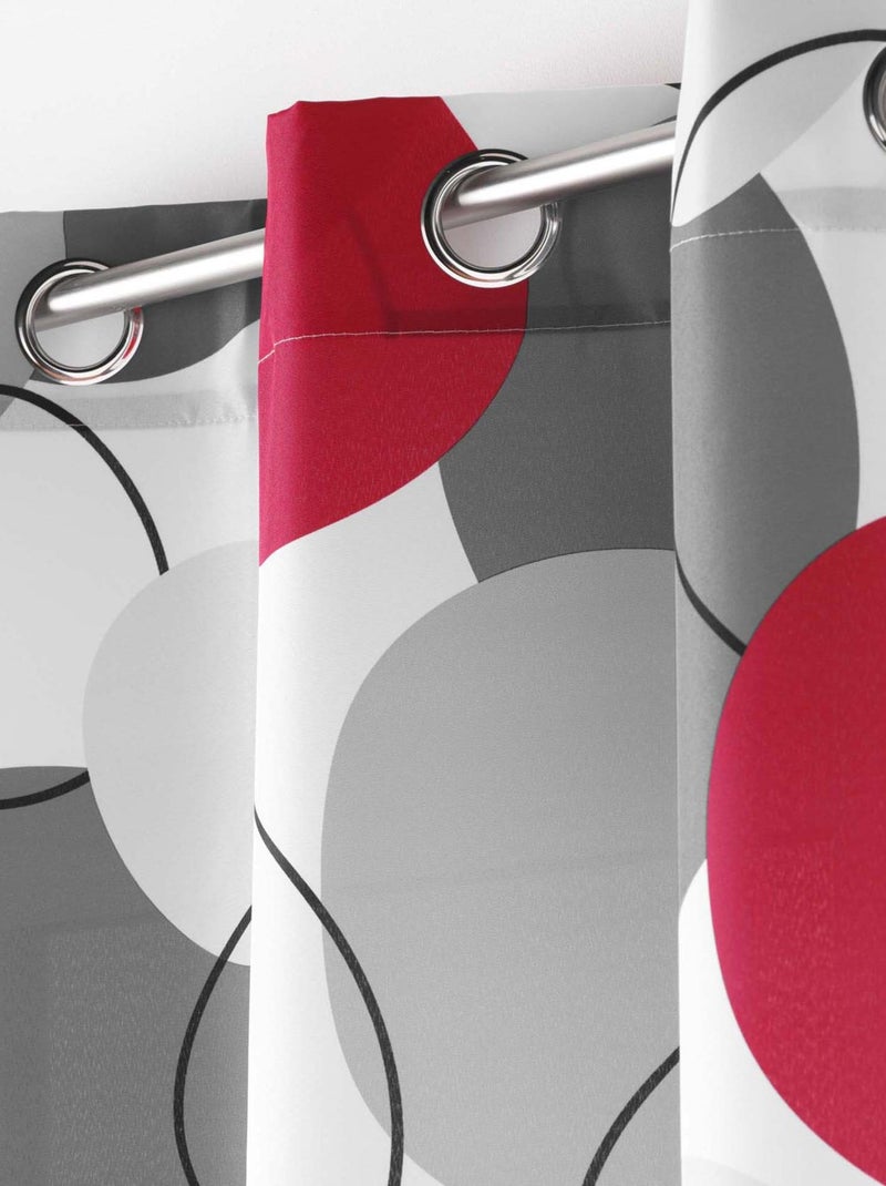 Rideau à formes géométriques Rouge - Kiabi